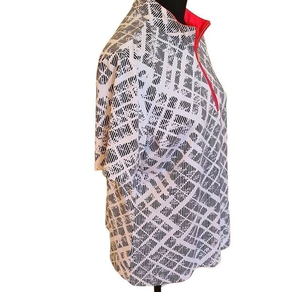 Tail Womens Black White Short Sleeve Athletic Golf Tennis Top Large - Picture 3 of 11